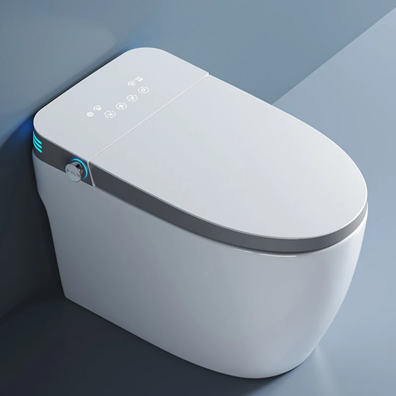 Inodoro inteligente alargado, bidé de suelo blanco con asiento calefactable Clearhalo