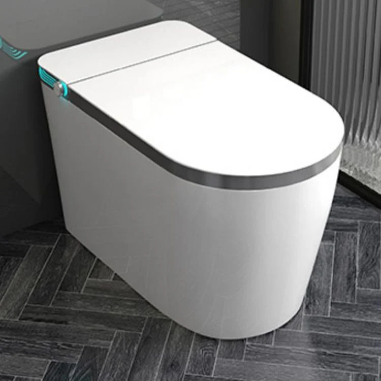 Inodoro inteligente con depósito Bidé de suelo alargado blanco con asiento calefactable Clearhalo