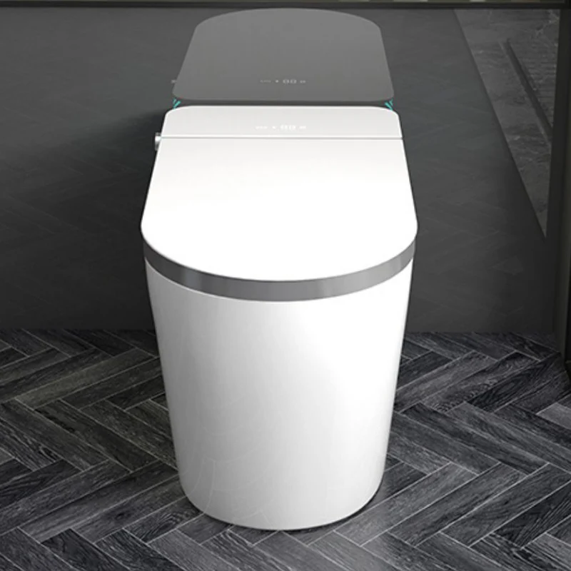 Inodoro inteligente todo en uno Bidé de pie alargado blanco con asiento calefactable Clearhalo