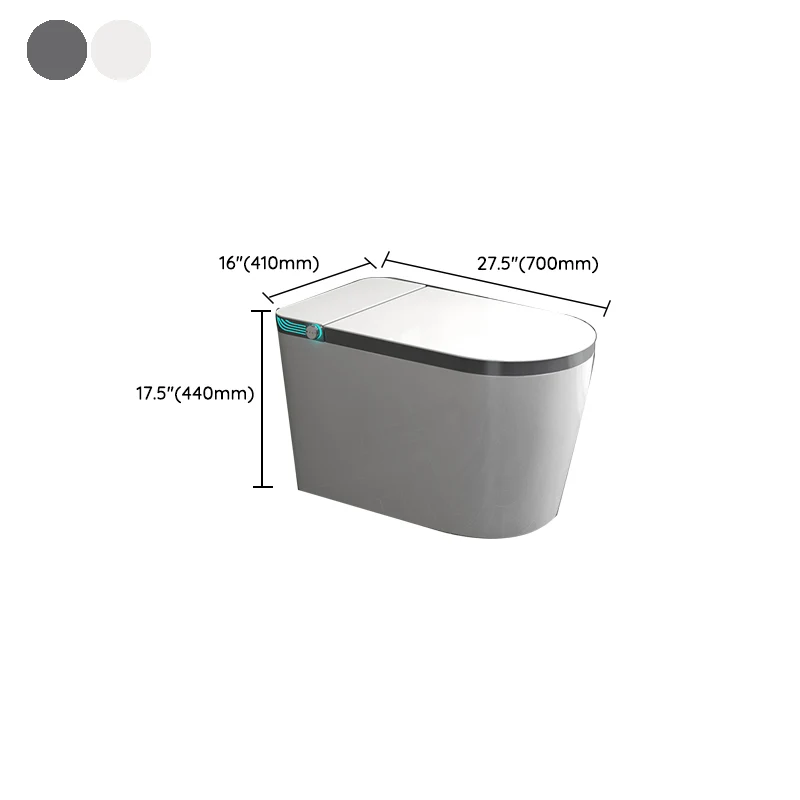 Inodoro inteligente todo en uno Bidé de pie alargado blanco con asiento calefactable Clearhalo