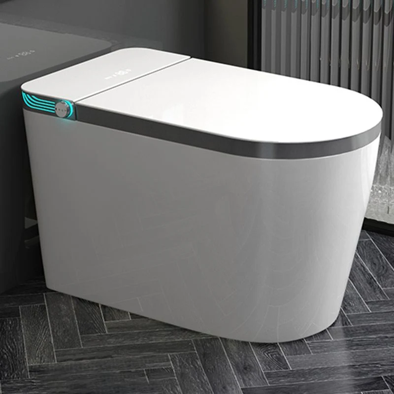 Inodoro inteligente todo en uno Bidé de pie alargado blanco con asiento calefactable Clearhalo