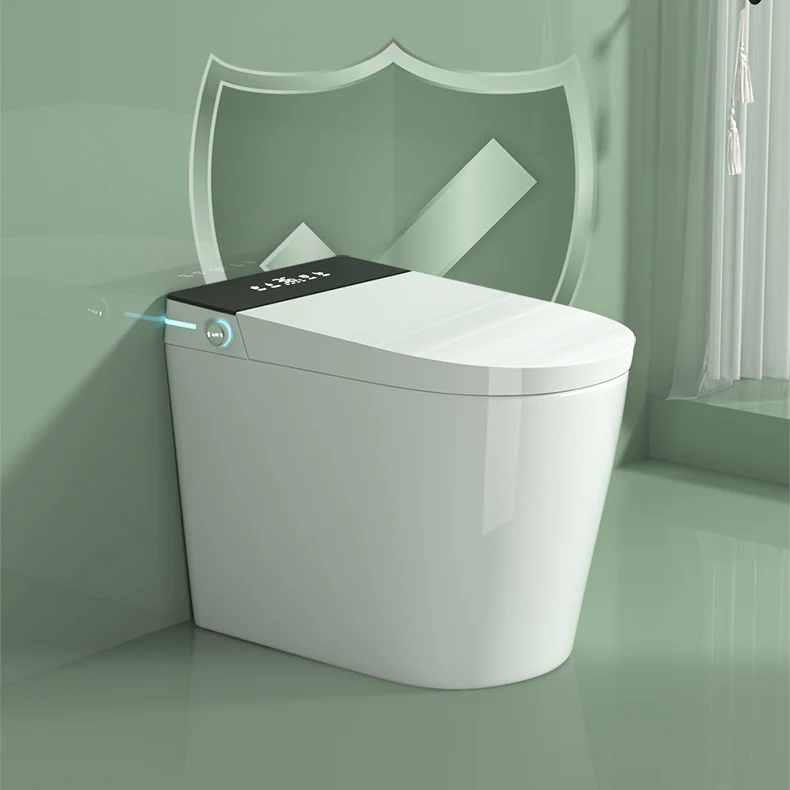 Inodoro moderno con asiento calefactable, inodoro de una pieza con asiento de cierre lento Clearhalo