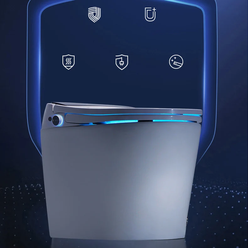 Inodoro moderno con chorro de sifón, tanque oculto con asiento para baño Clearhalo