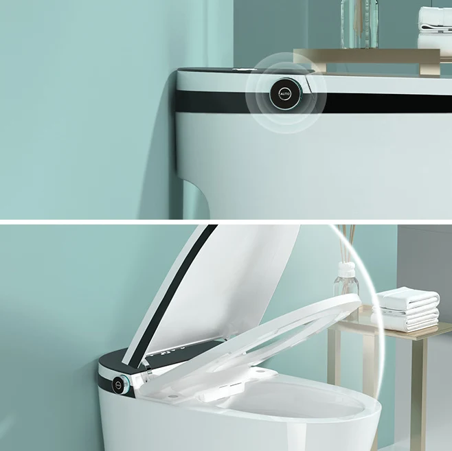 Inodoro moderno Elong con sifón y asiento para baño Clearhalo