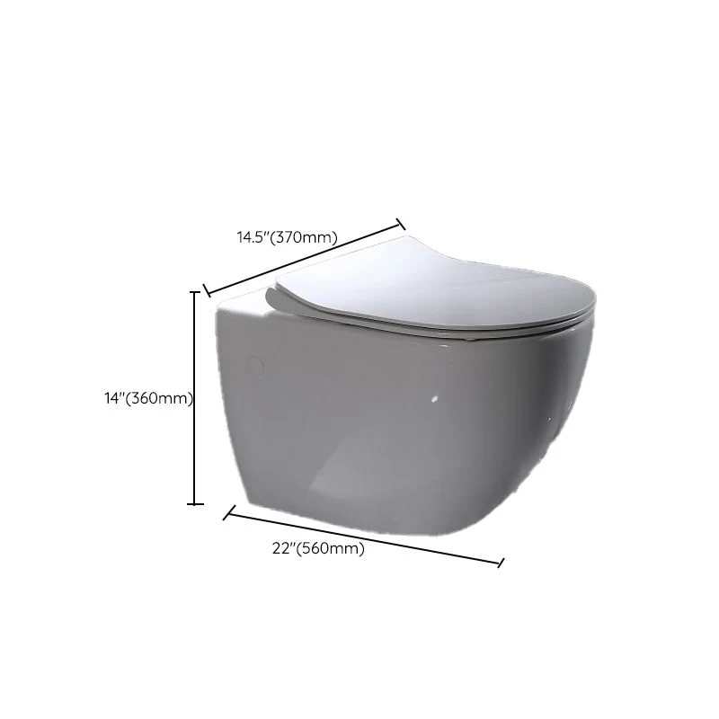 Inodoro moderno de pared, inodoro blanco con asiento para baño Clearhalo