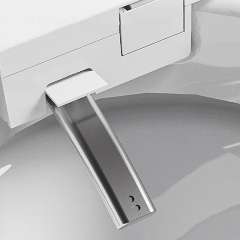 Inodoro moderno de una pieza con tanque oculto y asiento de cierre lento, color blanco Clearhalo