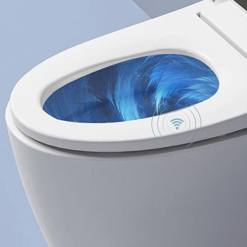 Inodoro moderno de una pieza con tanque oculto y asiento de cierre lento, color blanco Clearhalo