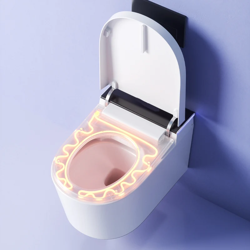 Inodoro suspendido alargado, asiento calefactable, bidé montado en la pared Clearhalo