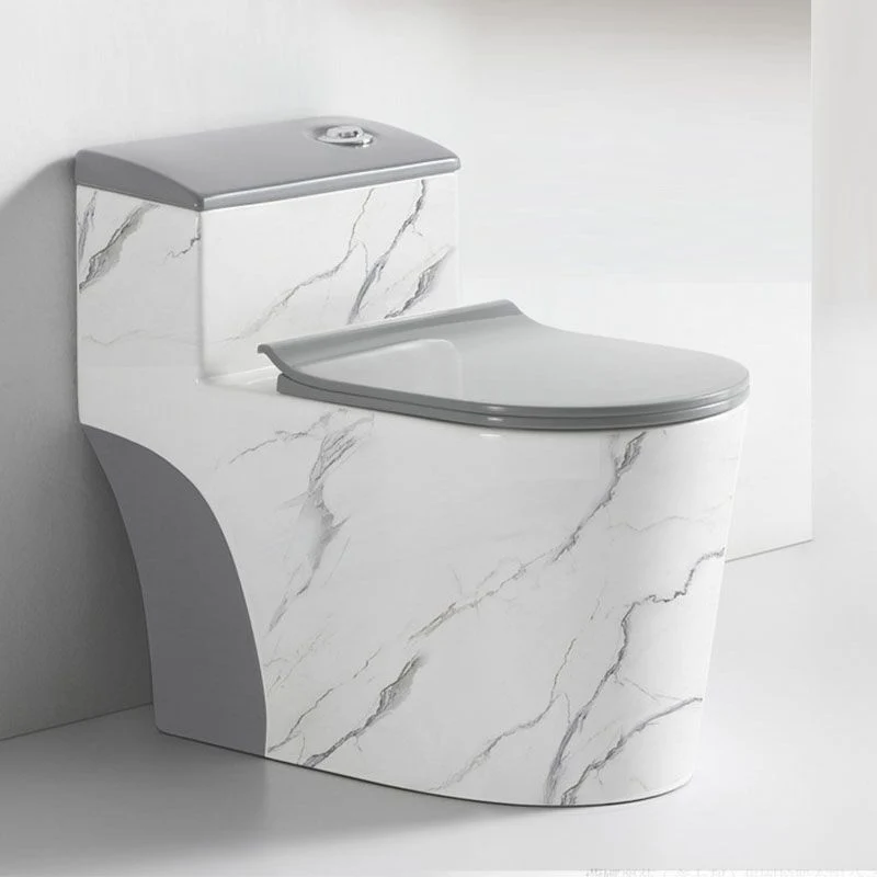 Inodoro Syphon JetFlush Inodoro tradicional de una pieza con asiento de cierre lento Clearhalo