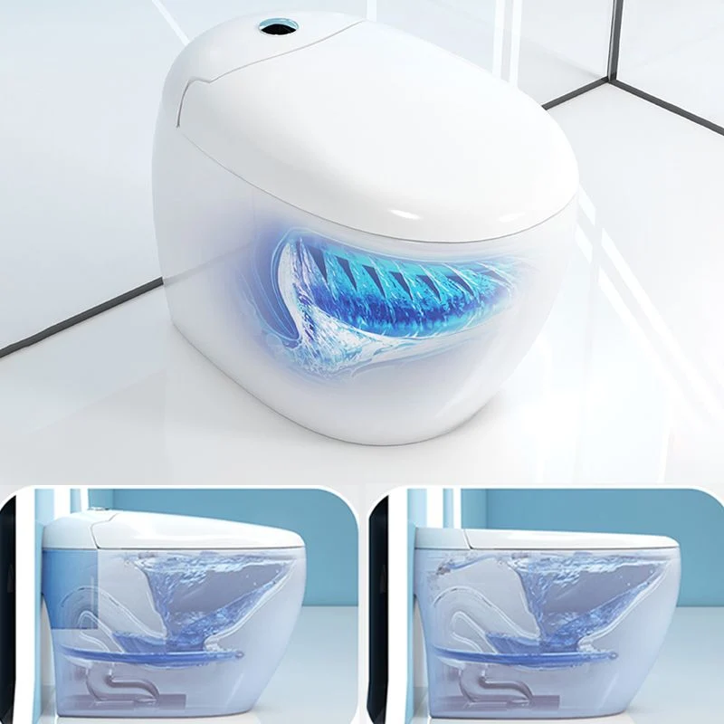 Inodoro todo en uno interior de cerámica con acabado pulido moderno Clearhalo