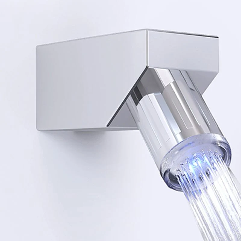 Juego de ducha mampara de ducha blanca cabezal de ducha de baño inteligente de temperatura constante Clearhalo