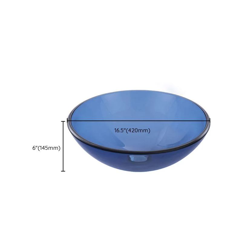 Lavabo de baño Creative Vessel, lavabo de vidrio en azul Clearhalo