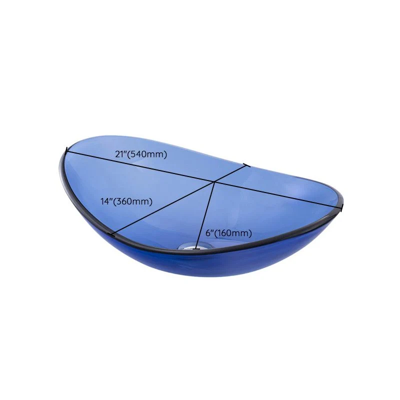 Lavabo de baño Creative Vessel, lavabo de vidrio en azul Clearhalo