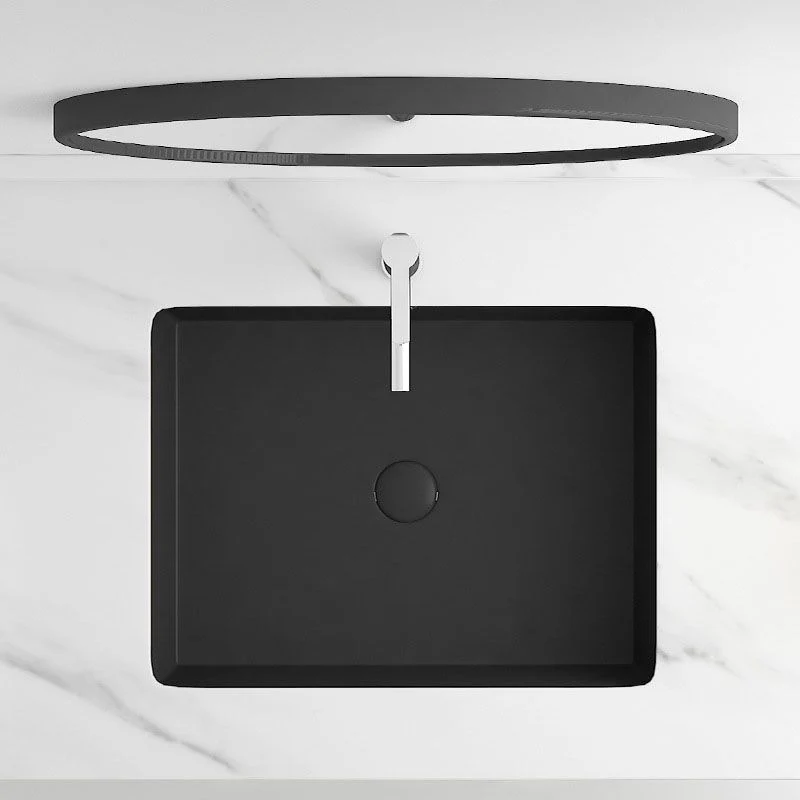 Lavabo de baño moderno Lavabo de baño de recipiente rectangular con grifo Clearhalo