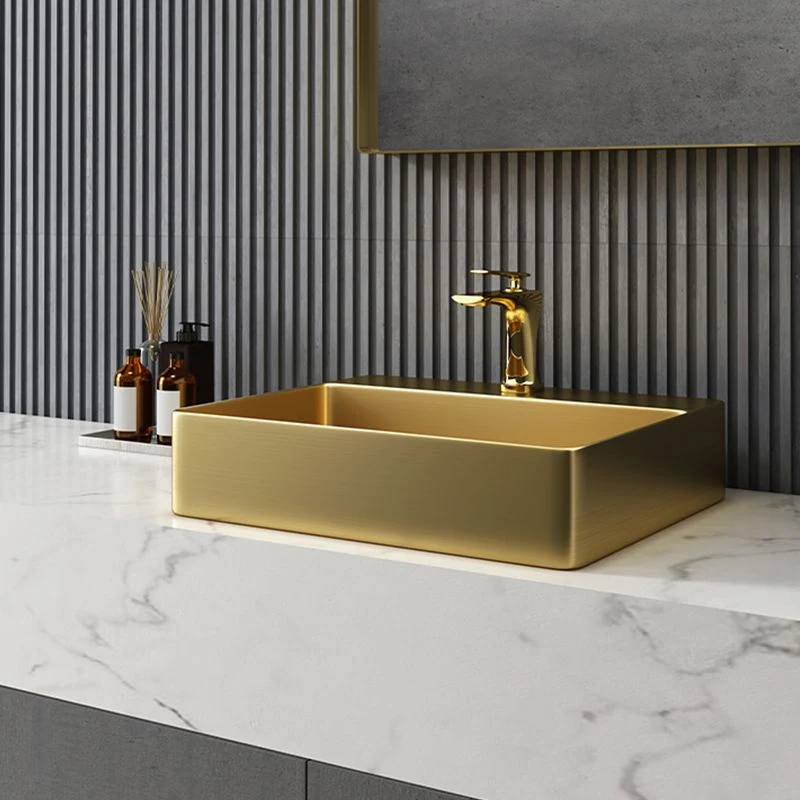 Lavabo de baño moderno Lavabo de baño rectangular con lavabo y grifo Clearhalo