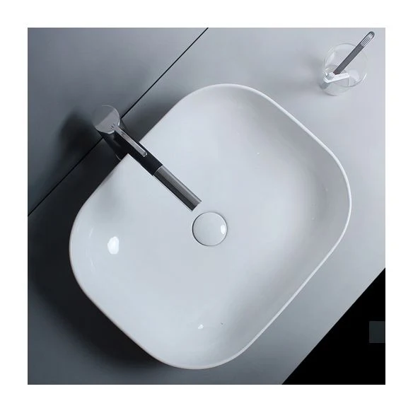 Lavabo de baño de recipiente tradicional, lavabo de porcelana con grifo Clearhalo