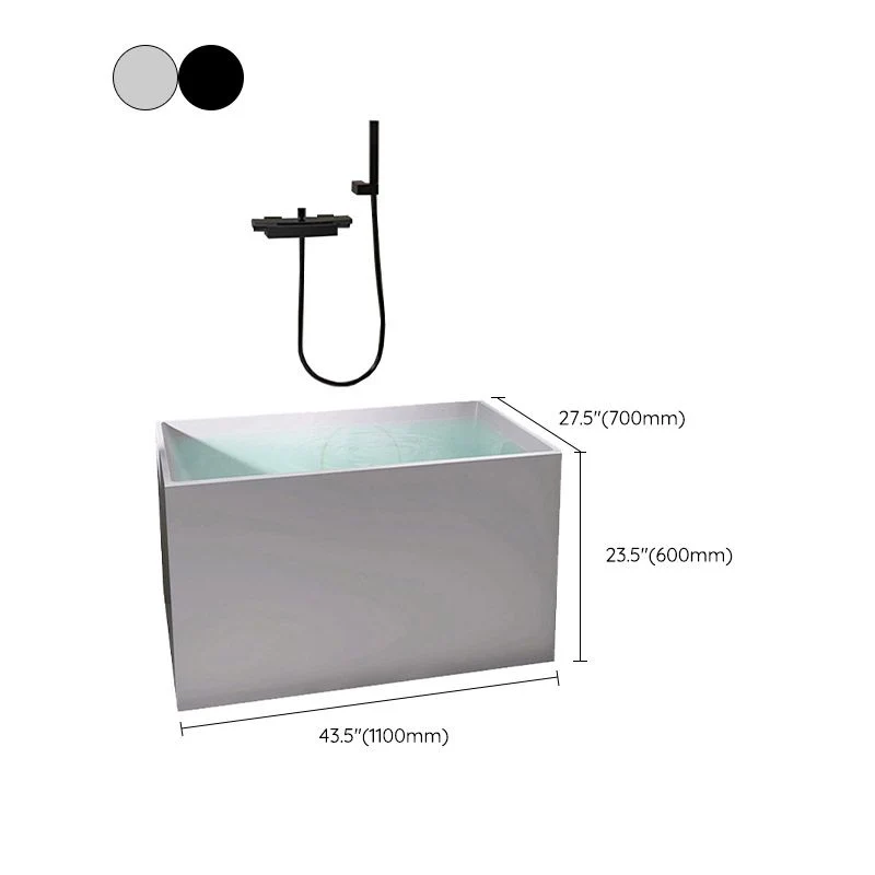 Rectángulo moderno de la bañera de acrílico blanco de la esquina con la bañera del drenaje para el cuarto de baño Blanco C...