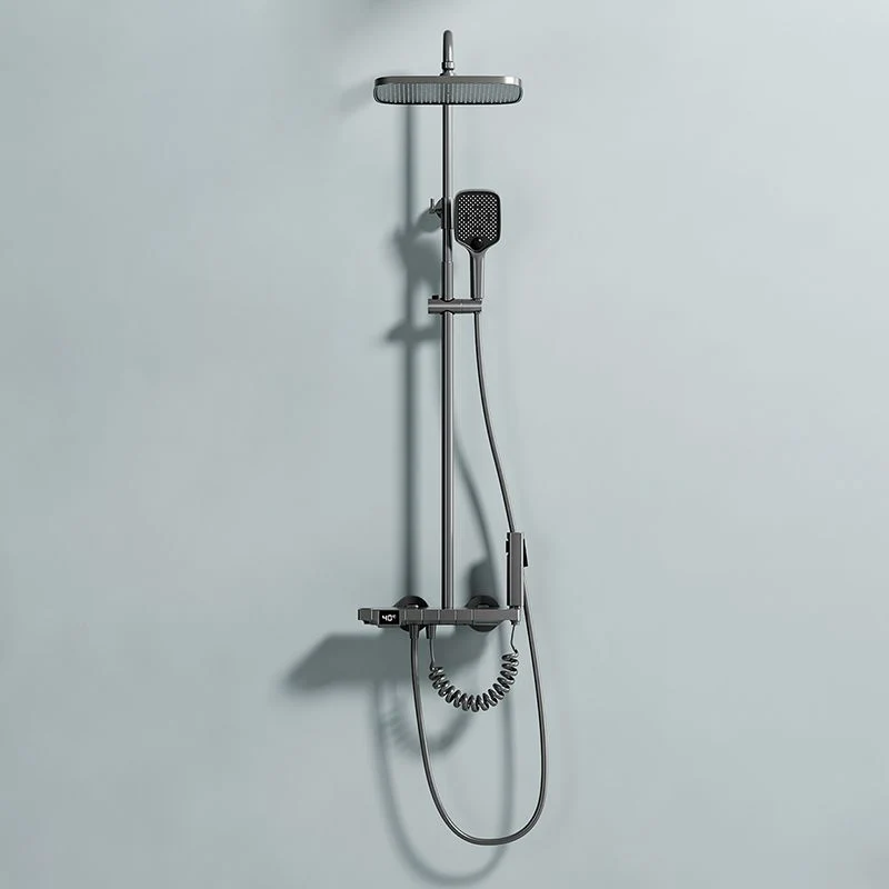 Sistema de ducha con pantalla digital, juego de ducha con 2 cabezales de ducha de latón Blanco Clearhalo