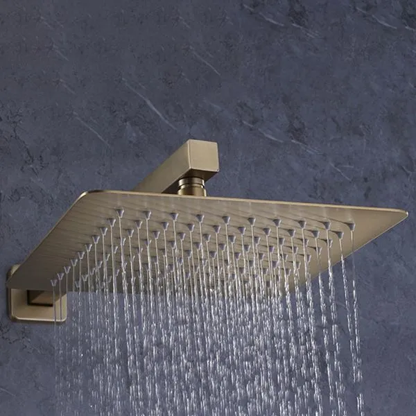 Sistema de ducha Ducha de mano con masaje de lluvia cuadrada Cabezal de ducha montado en la pared Cromo Clearhalo