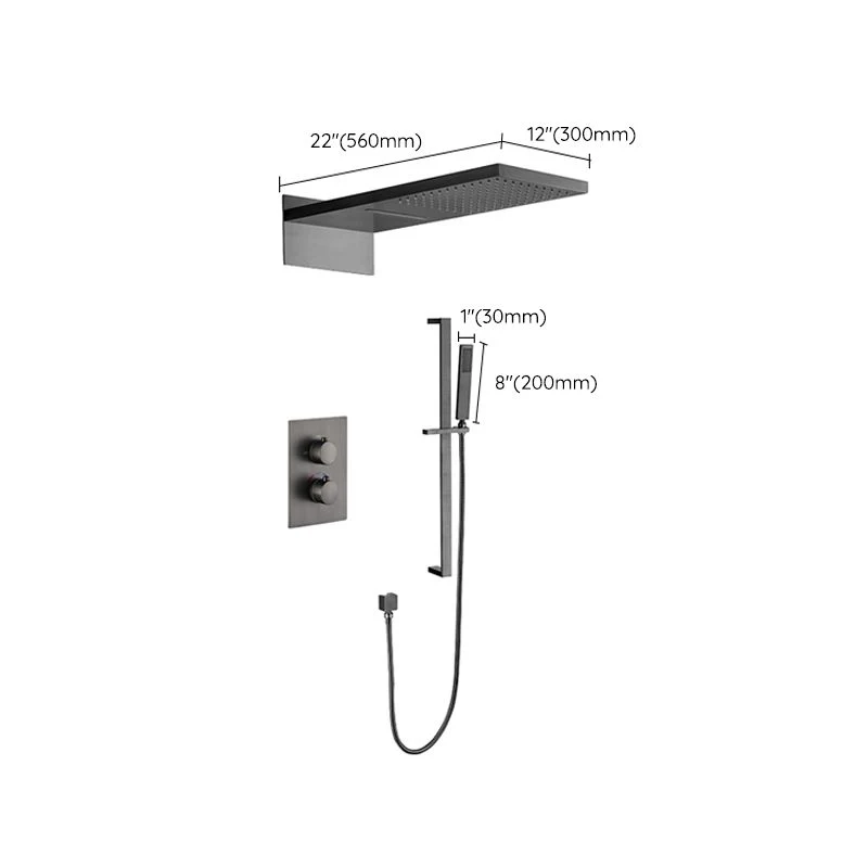 Sistema de ducha moderno, cabezal de ducha ajustable de latón, grifo de ducha con Control de temperatura Clearhalo
