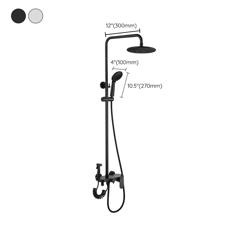 Sistema de ducha moderno, cabezal de ducha ajustable de acero inoxidable, combinación de ducha Plata Clearhalo