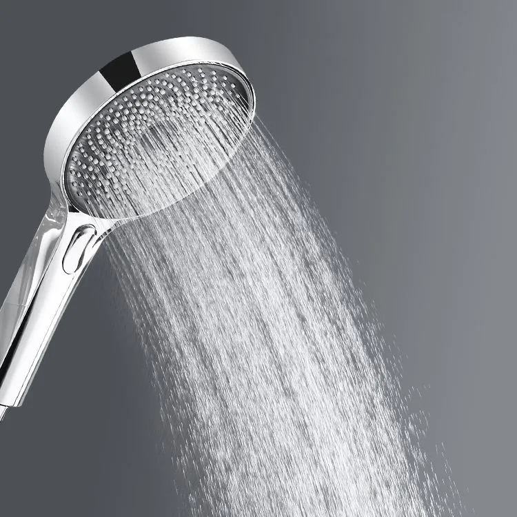 Sistema de ducha moderno Juego de ducha con patrón de rociado ajustable de color sólido Plata Clearhalo