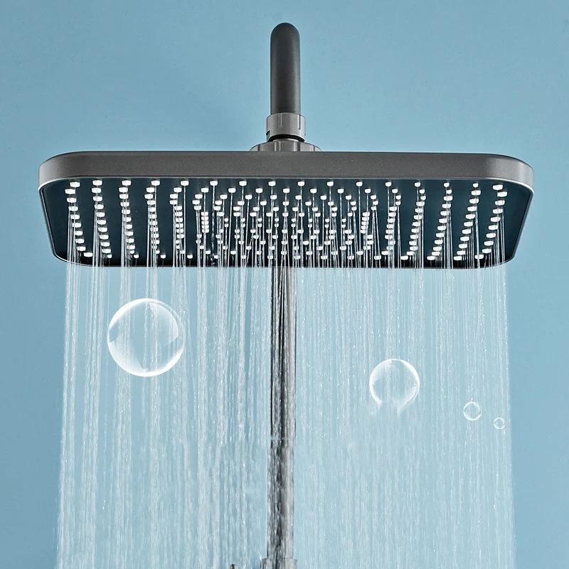 Sistema de ducha moderno Sistema de ducha resistente manchas montado en la pared con ducha de mano Blanco Clearhalo