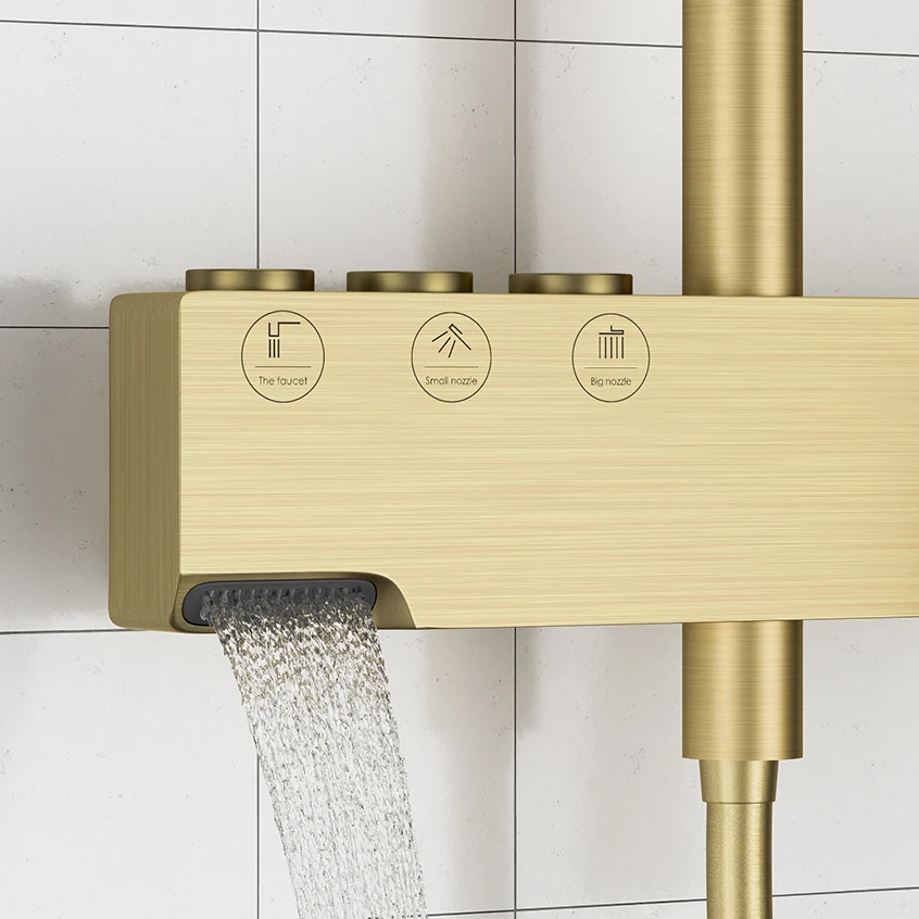 Sistema de ducha Palanca de ajuste Combinación de ducha de chorro de masaje cuadrada de mano Clearhalo