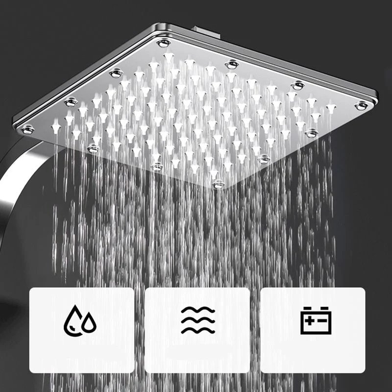 Sistema de ducha rectangular montado en la pared, sistema de ducha de estilo moderno de cobre resistente al punto Plata Cl...