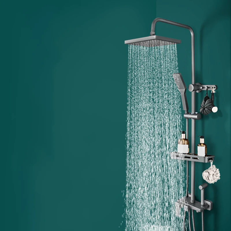 Sistema de ducha Sistema de ducha con chorro de masaje con patrón de pulverización ajustable cuadrado Clearhalo