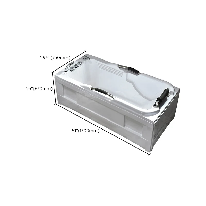Tina de baño moderna rectangular con acabado antiguo y fondo plano Clearhalo