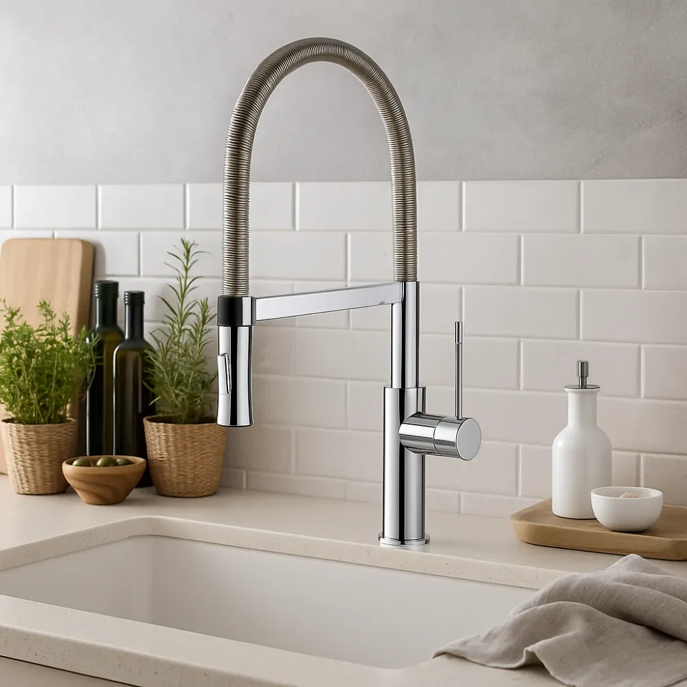 Monomando De Cocina Gourmet Flexible Cromo Clever