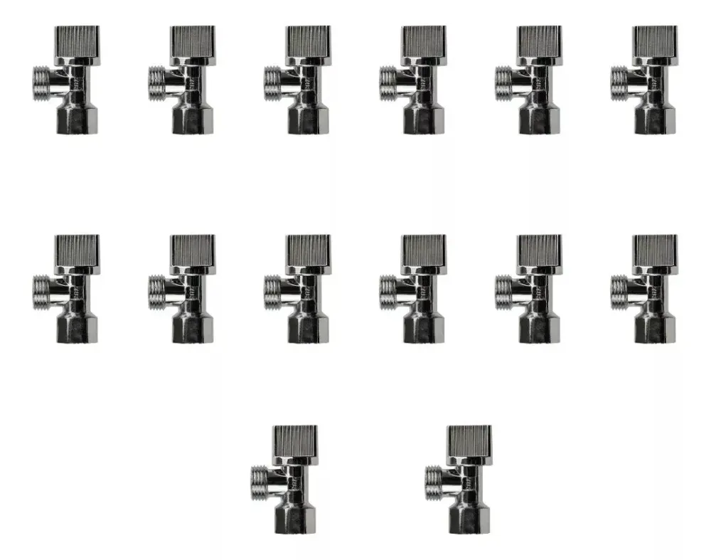 14 Pzas Valvula Angular Paso 1/2''h X 1/2''m Volante Plano CNX