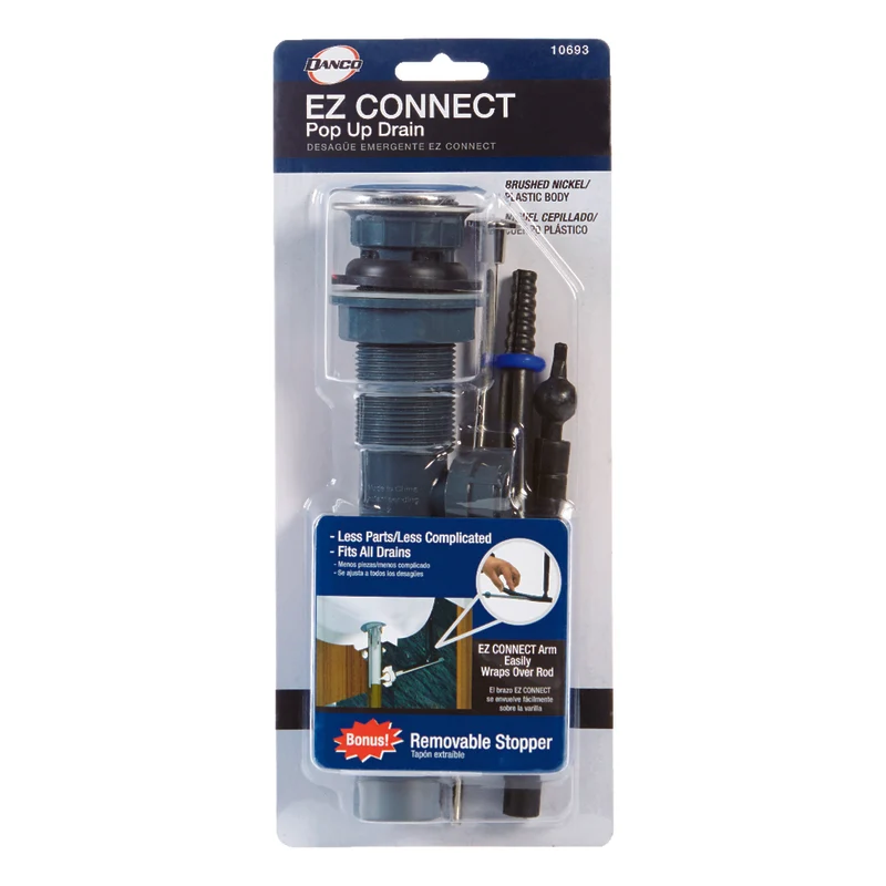 Desagüe emergente de plástico para lavabo Danco EZ Connect de 1-1/4 pulg. de diámetro, níquel cepillado - Oferta de la semana
