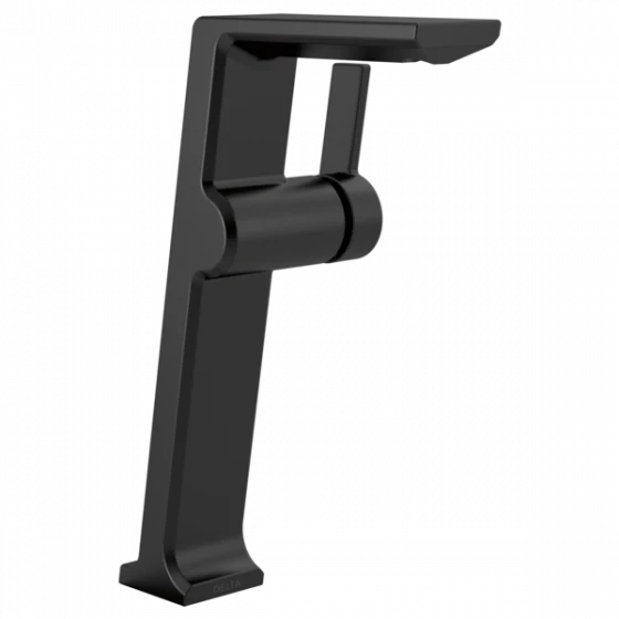 Grifo Lavamanos Monomando Cuello Alto Negro Mate - Delta Pivotal