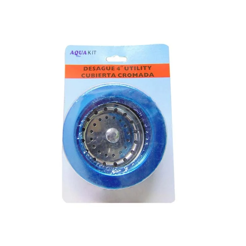 DESAGÜE 4" UTILITY CUBIERTA CROMADA FERRETERIA CHACABUCO