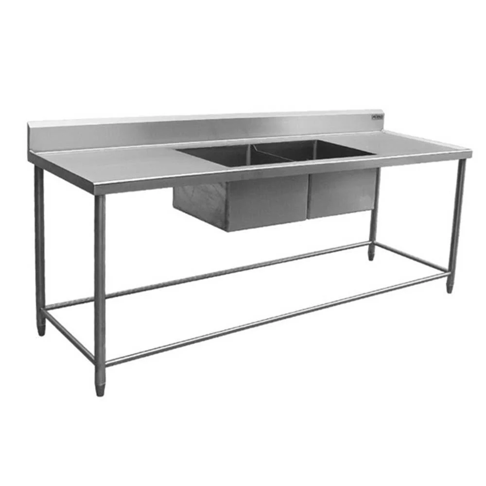 Fregadero Doble Tarja Central Acero Inoxidable 225 Cm Ferro 15182104