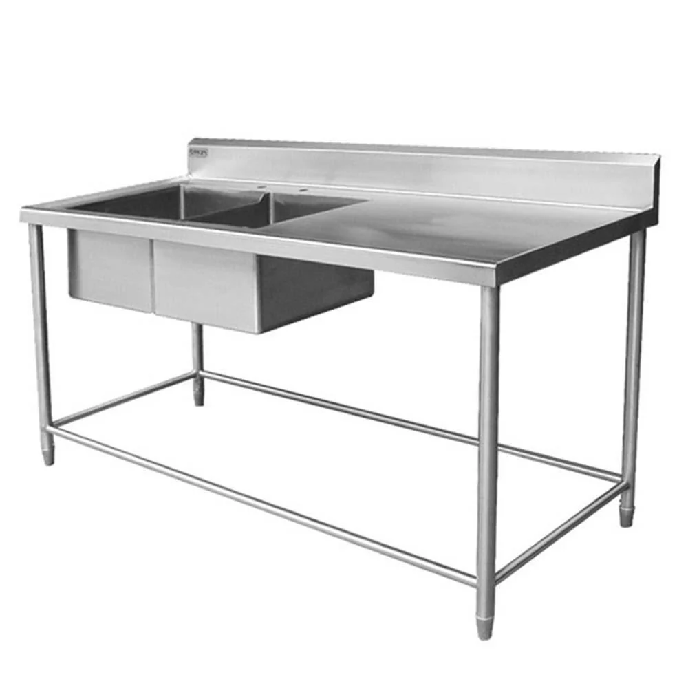 Fregadero Doble Tarja Izquierda Acero Inoxidable 225 Cm Ferro 15182106