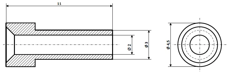 Lötnippel 4,5 x 11 mm Ensartado Fix Nippel