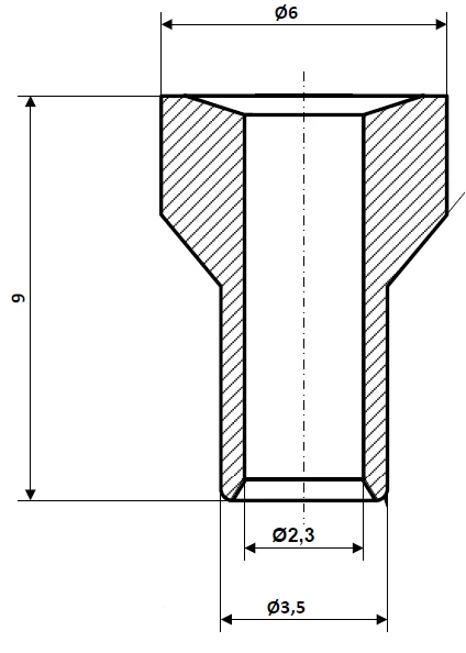Lötnippel 6 x 9 mm Messing Fix Nippel