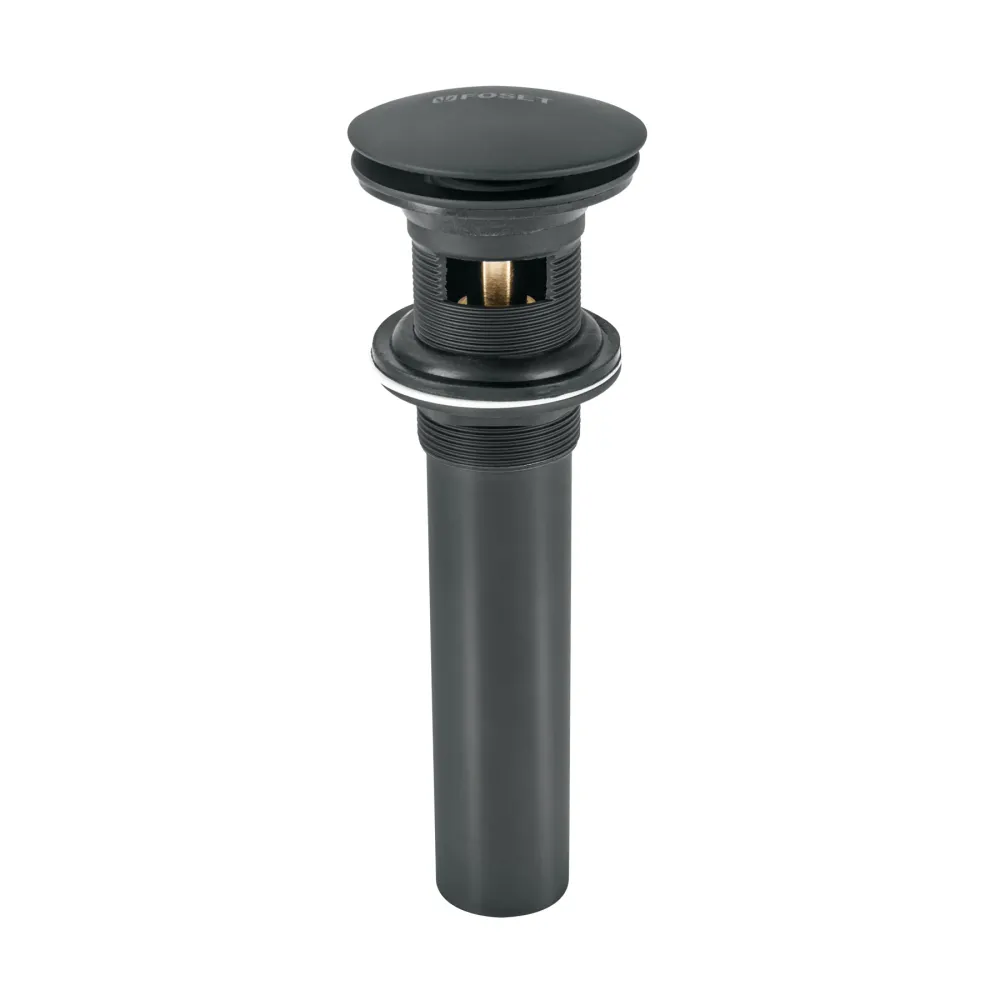 45703 Contra p/lavabo, 1-1/4', con rebosadero, hongo, latón, negro Foset
