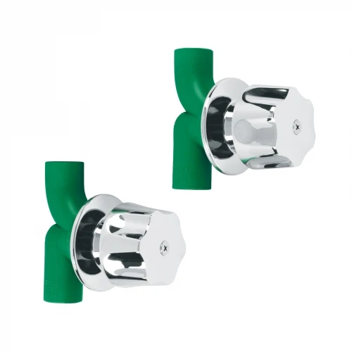 Caja con 2 llaves de PPR y manerales metálicos para empotrar 49828 CV-052 Foset