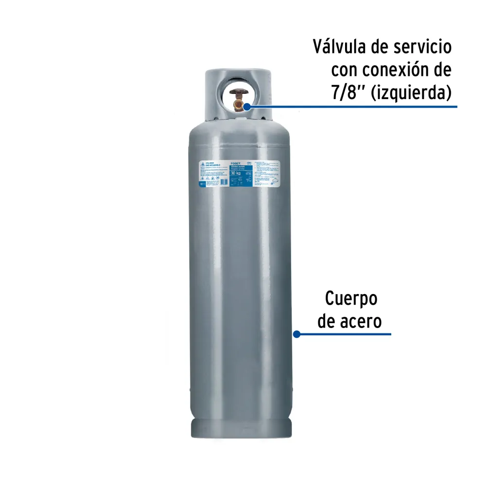 Cilindro portátil para gas LP, 30kg (66lb) Foset