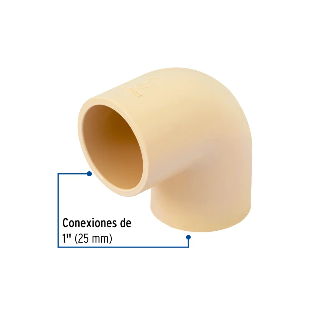 Codo 90 de cpvc de 1", foset CPVC-563