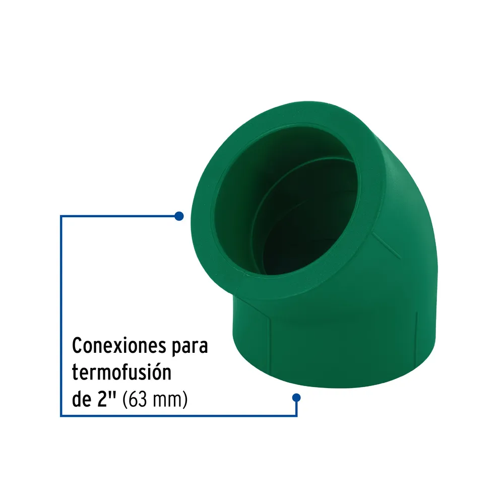 Codo 45∞ PPR, 2", Foset