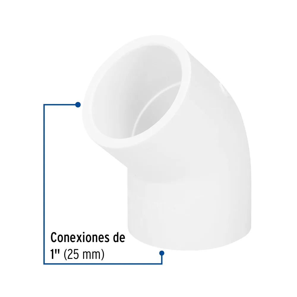 Codo 45∞ de PVC de 1", Foset
