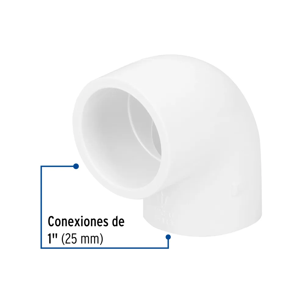 Codo 90∞ de PVC de 1", Foset