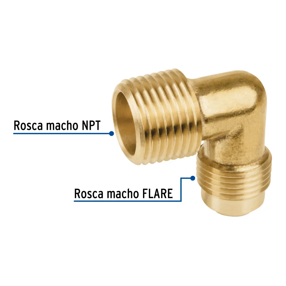 Codo terminal 90∞ de latón 1/2 x 1/2", Foset