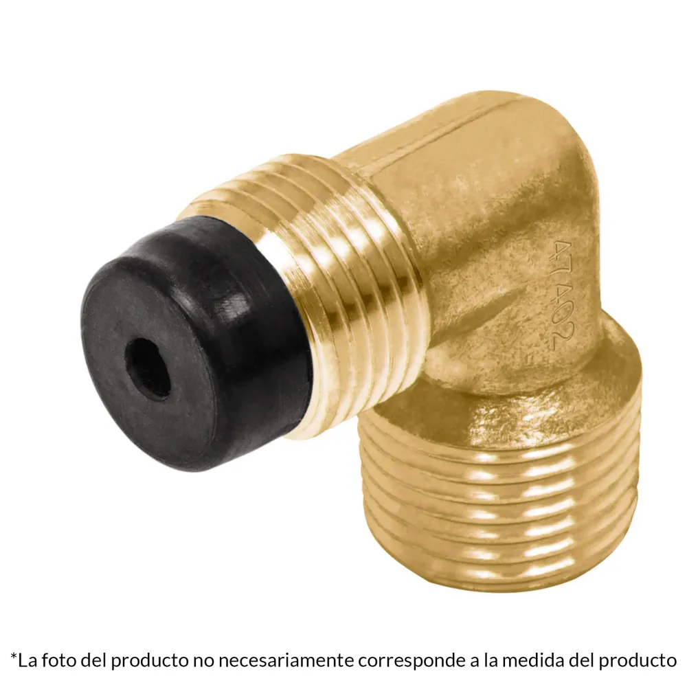 Codo terminal 90∞ de latón 3/8 x 1/2", Foset