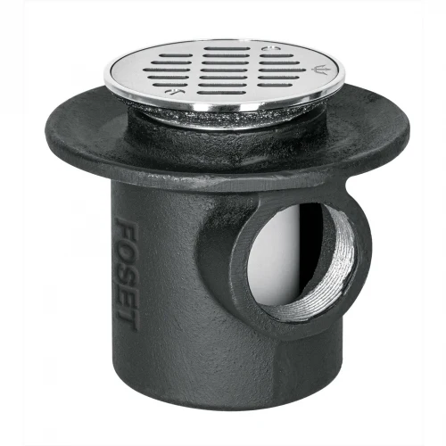 Coladera de hierro de una boca para piso, rejilla inox 45301 CO-23 Foset
